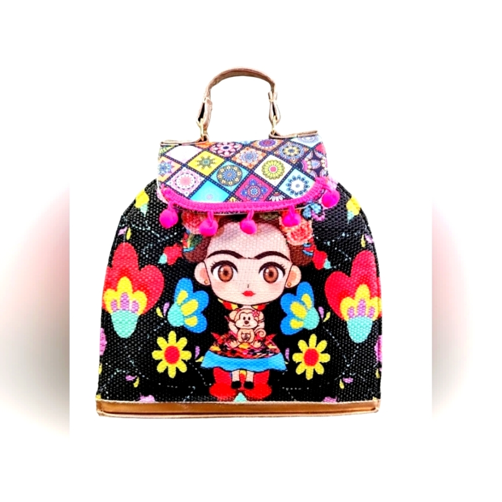 Frida Kahlo Mexican Backpack NEW/ mochila/Bolsa Mexicana bordada ( Artesanal)